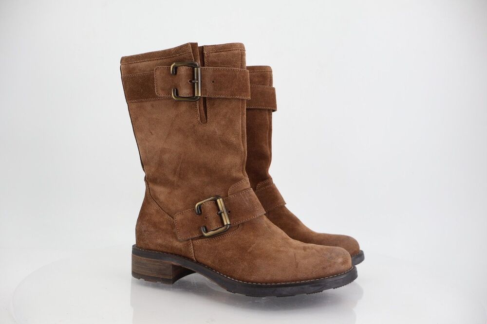 Paul Green Women's Suri Boot Size 6 Biker Moto Distress Brown Suede Bootie